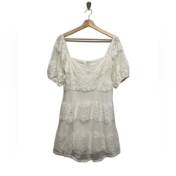Free People Be your baby white lace mini dress - Picture 7 of 10